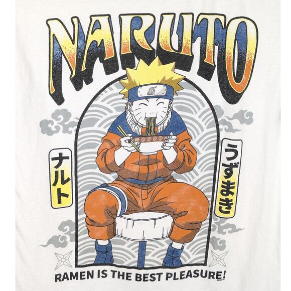 Naruto Ramen Shirt Small White Graphic Tee Anime Japanese Cartoon Gildan Otaku - Picture 2 of 5
